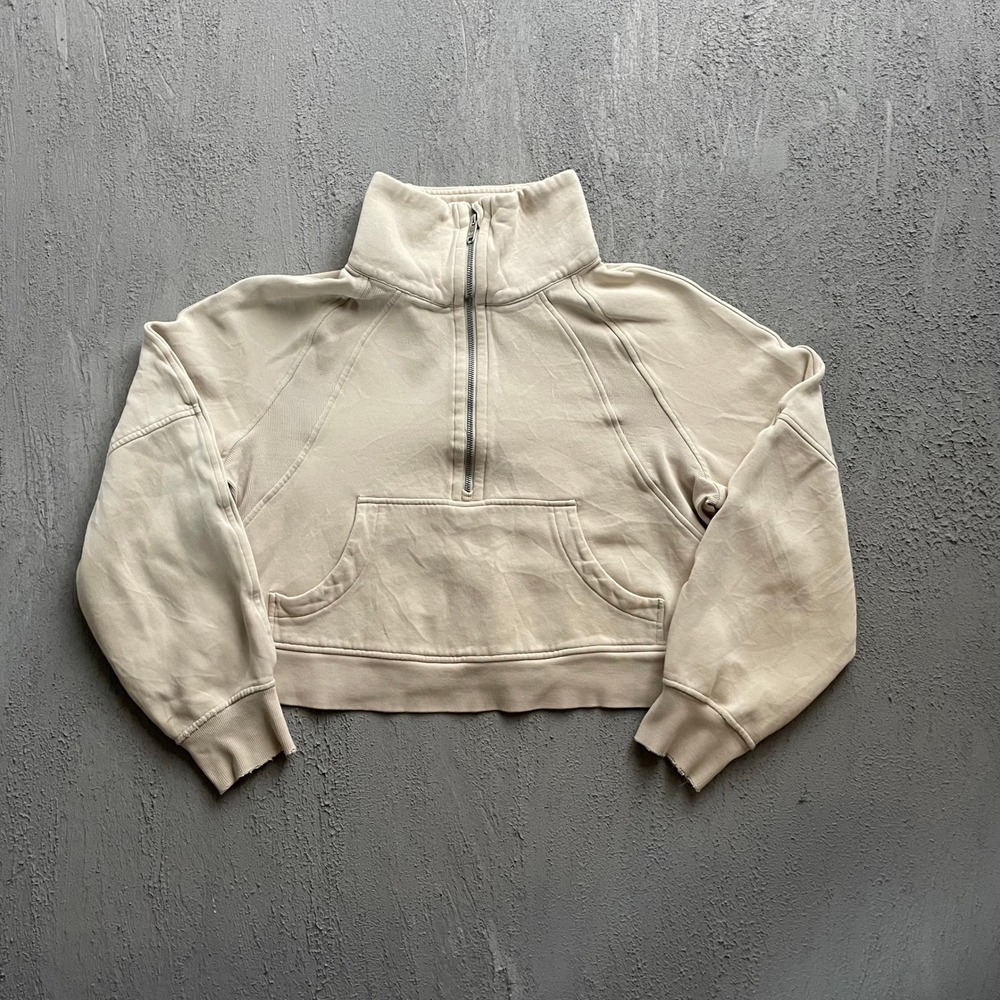 Lululemon Scuba Half Zip‎  Sweatshirt Women Medium/Large Beige